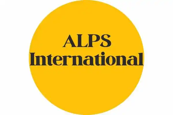 ALPS International logo in yellow, representing the ALPS International Science Academy in Kerala.