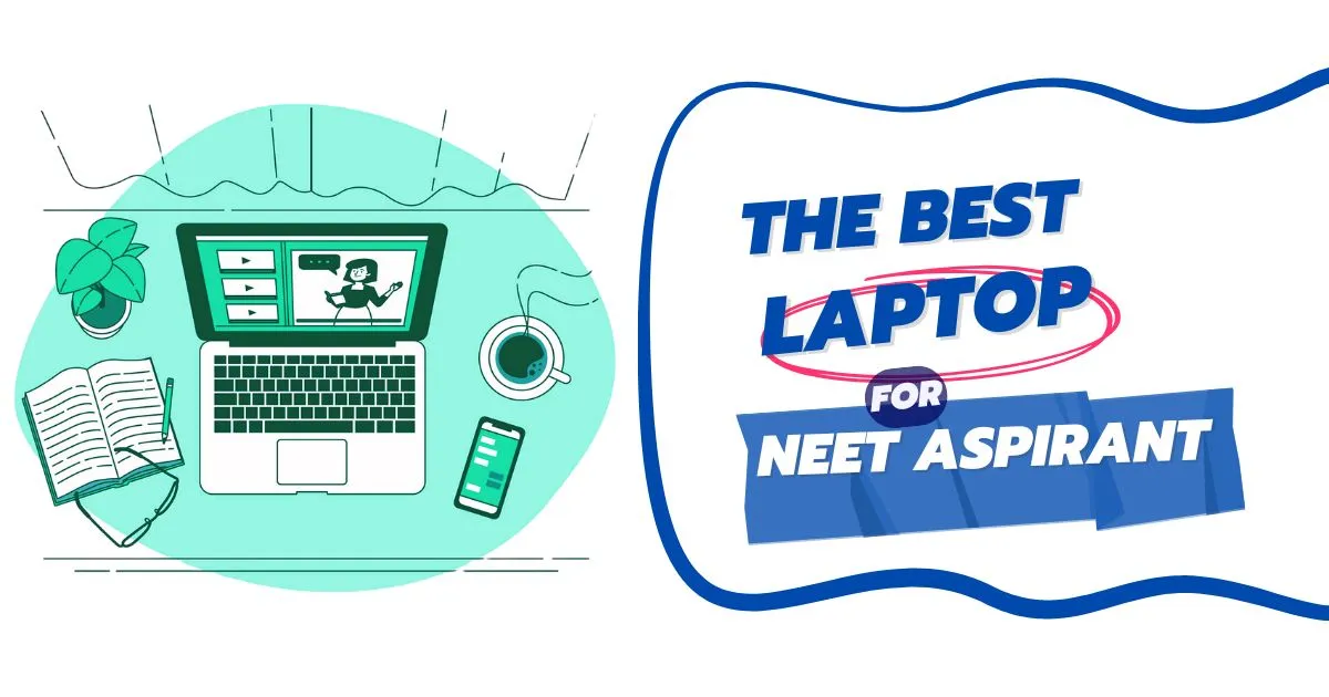 A sleek laptop designed for NEET aspirants, featuring high performance and portability for effective study sessions.