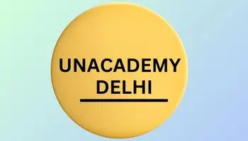 A yellow button featuring the text "Unacademy Delhi," representing the NEET institute in Delhi.